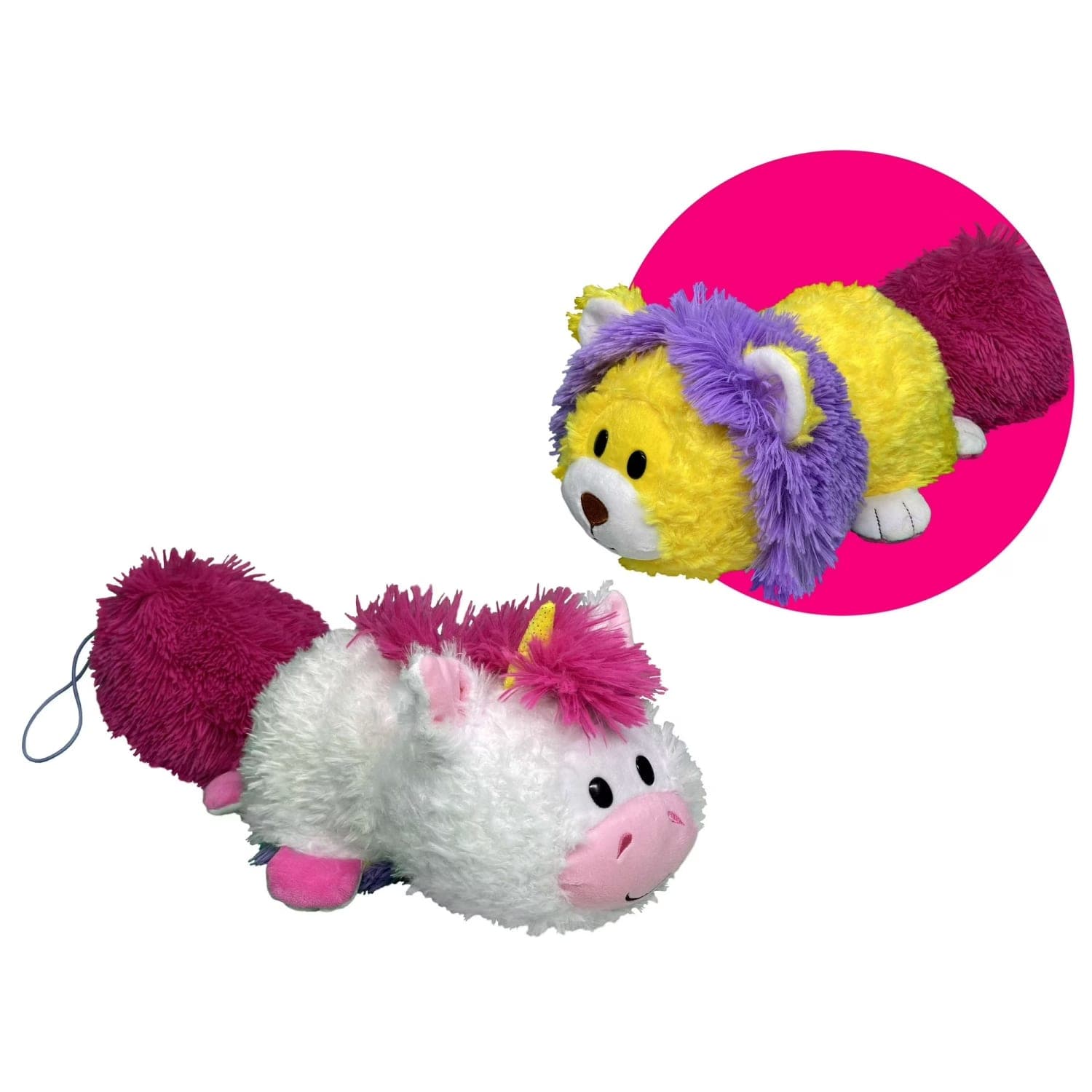 Peluche FlipaZoo Magic Tails 2 en 1 – Unicornio Blanco y León | 11 pulgadas