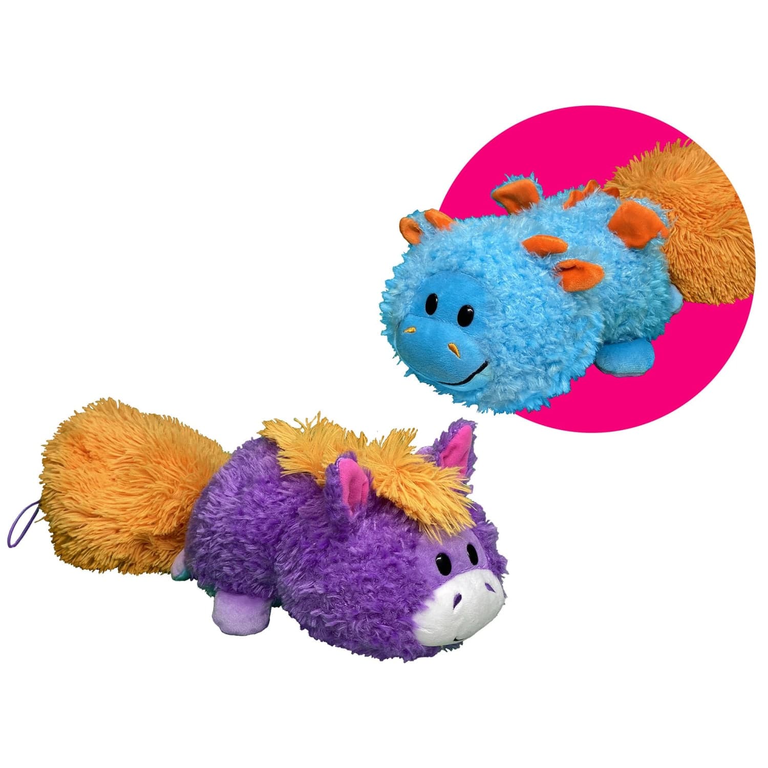 FlipaZoo Magic Tails Dragón Azul + Unicornio Morado | Peluche Reversible 2 en 1 - vista 1