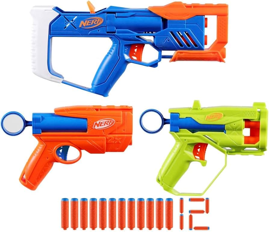 Nerf N Series Triple Action Pack – Set de 3 Lanzadores con 12 Dardos N1